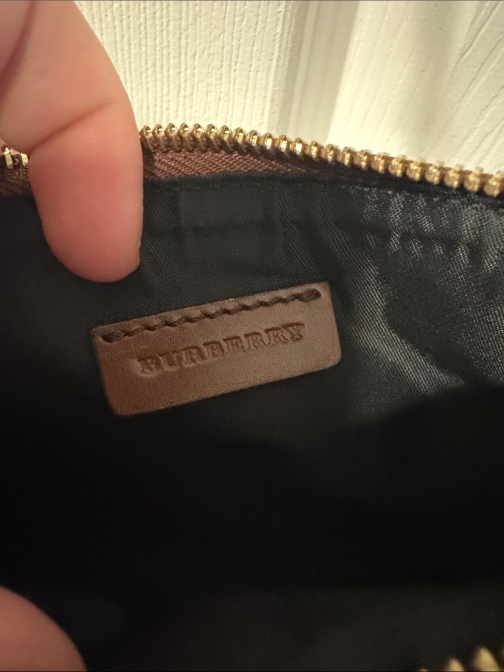 Burberry Tan and Brown Check Crossbody with Leather Trim - Picture 3 of 5